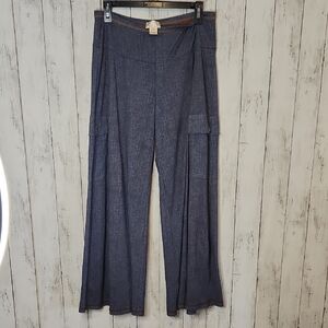 Petit Pois By Viviana Denim Blue Wide-Leg Pants Large